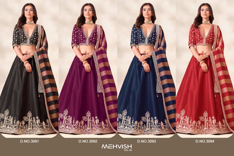 Mehvish Vol 39 Art Silk Designer Embroidered Lehenga Choli Catalog — Lehenga, Dani Ceration wholesale from Surat — Photo 7