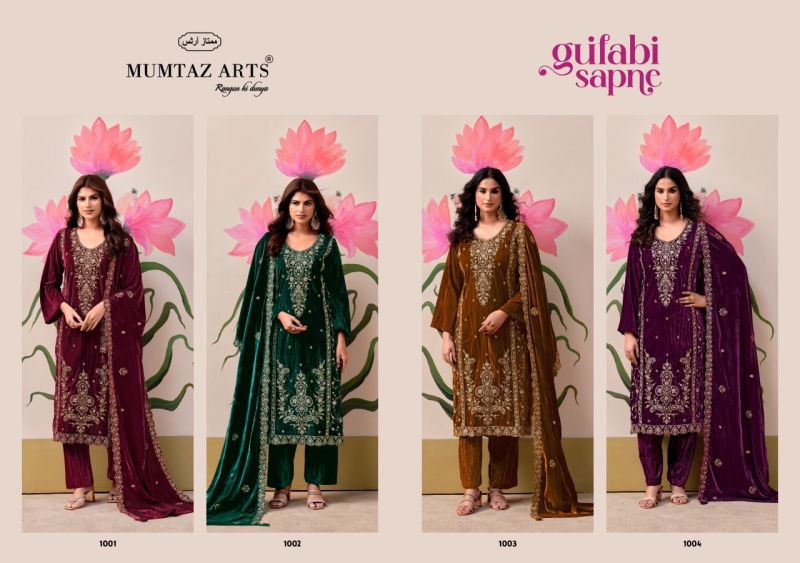 Mumtaz Arts Gulabi Sapne Crush Velvet Embroidered Designer Salwar Kameez Catalog — Wholesale Salwar Suits, Mumtaz Arts wholesale from Surat — view 7