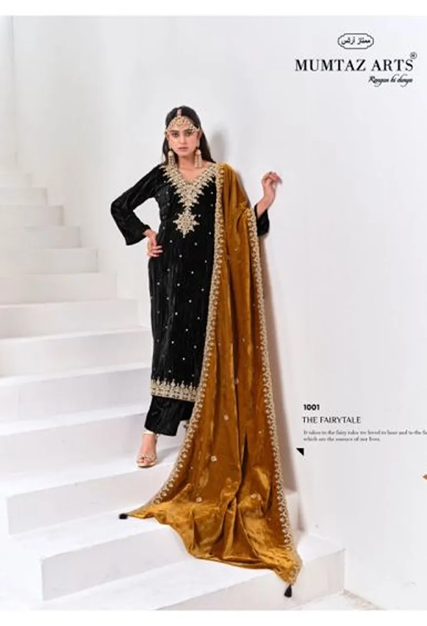 Mumtaz Arts Naqsh Crush Velvet Embroidered Designer Salwar Kameez Catalog — Wholesale Salwar Suits, Mumtaz Arts wholesale from Surat — view 2
