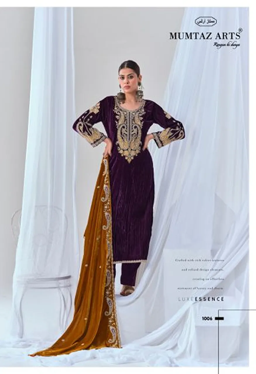 Mumtaz Arts Riwayat Crush Velvet Embroidered Designer Salwar Kameez Catalog — Wholesale Salwar Suits, Mumtaz Arts wholesale from Surat — Photo 2