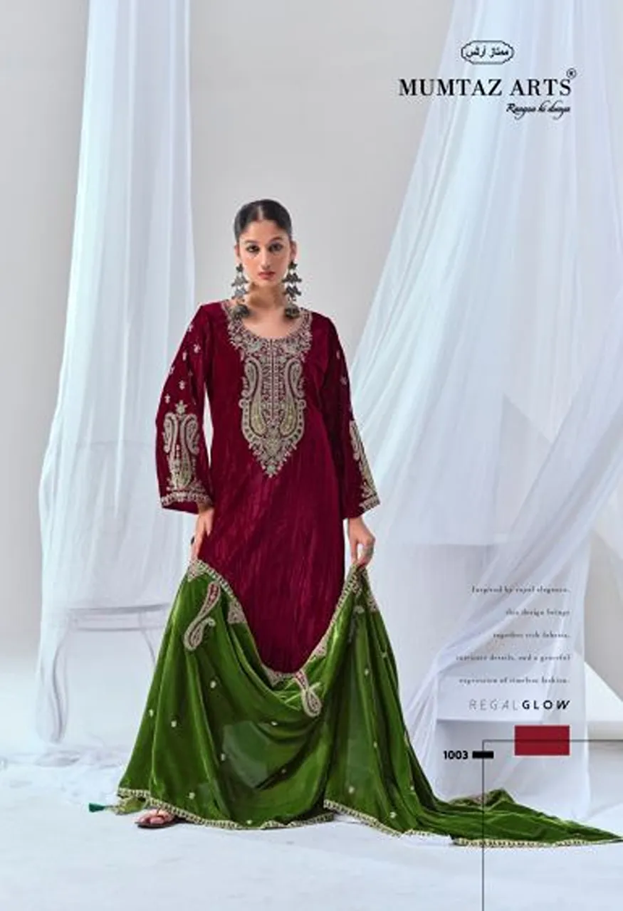 Mumtaz Arts Riwayat Crush Velvet Embroidered Designer Salwar Kameez Catalog — Wholesale Salwar Suits, Mumtaz Arts wholesale from Surat — Photo 3