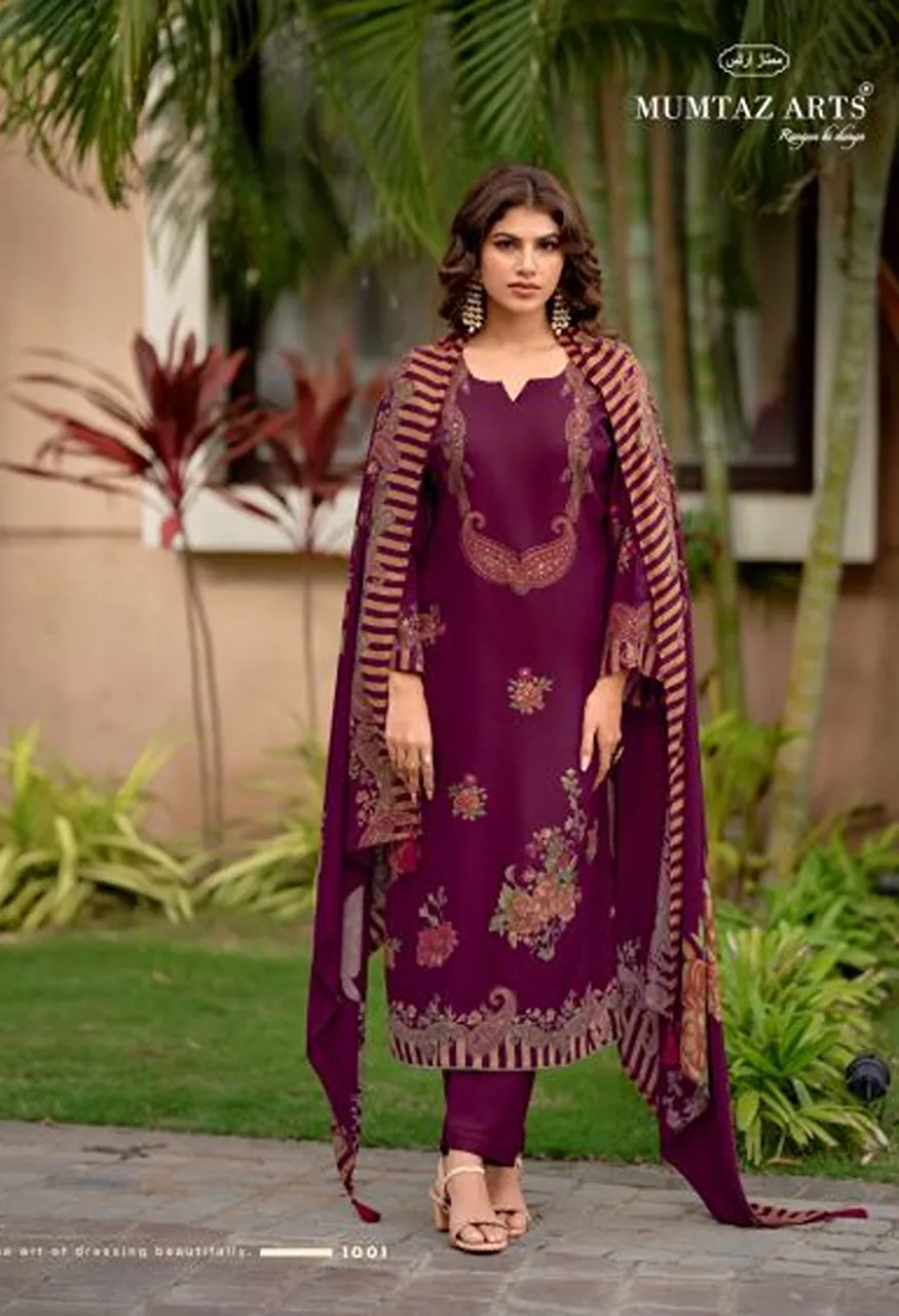 Mumtaz Arts Zarnish Viscose Print Embroidered Designer Salwar Kameez Catalog — Wholesale Salwar Suits, Mumtaz Arts wholesale from Surat — Photo 5