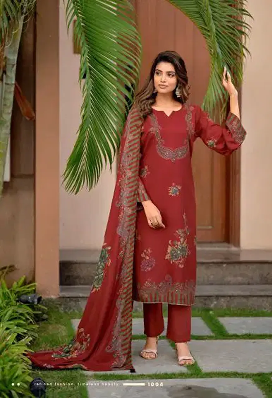 Mumtaz Arts Zarnish Viscose Print Embroidered Designer Salwar Kameez Catalog — Wholesale Salwar Suits, Mumtaz Arts wholesale from Surat — Photo 3