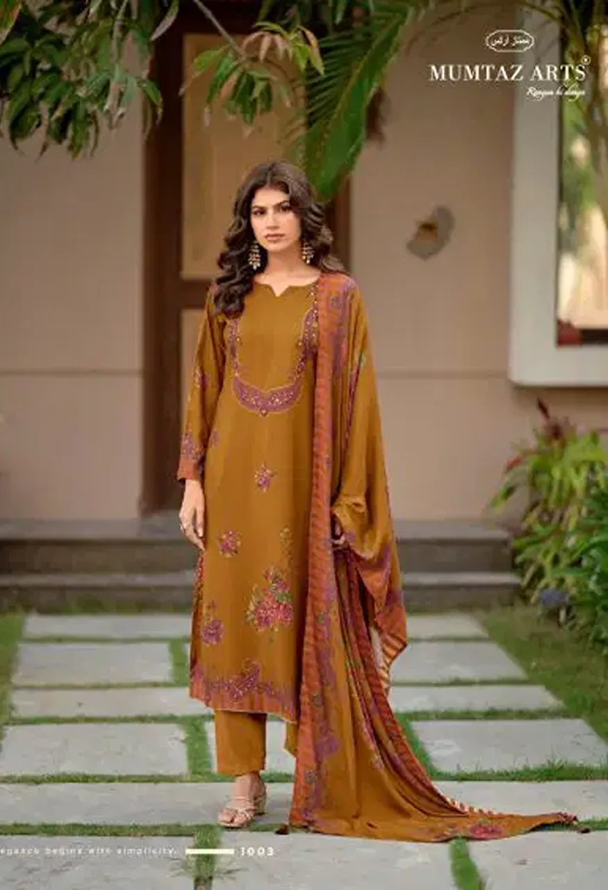 Mumtaz Arts Zarnish Viscose Print Embroidered Designer Salwar Kameez Catalog