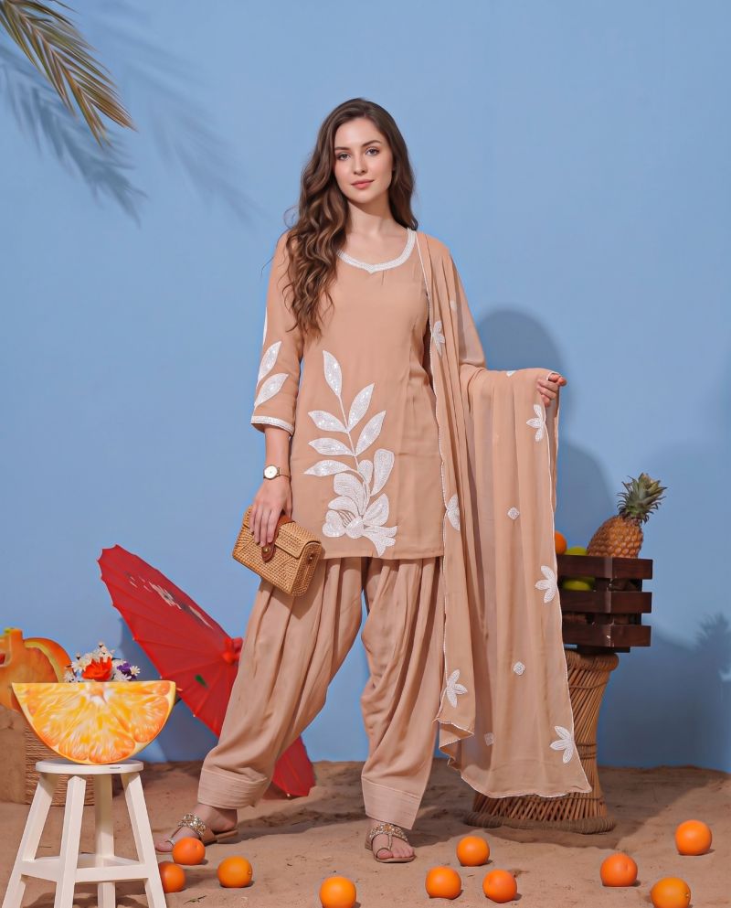 Naisha K 1368 Readymade Mul Chanderi Fancy Work Farshi Salwar Suit Collection — Wholesale Salwar Suits, Vardan Ethnic wholesale from Surat — view 6