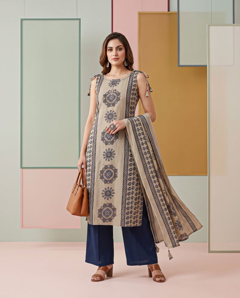 Naisha K 1370 Vatican Discharge Print Manual Work Kurti With Bottom Dupatta — Wholesale Kurti With Bottom Dupatta, Vardan Ethnic wholesale from Surat — view 14