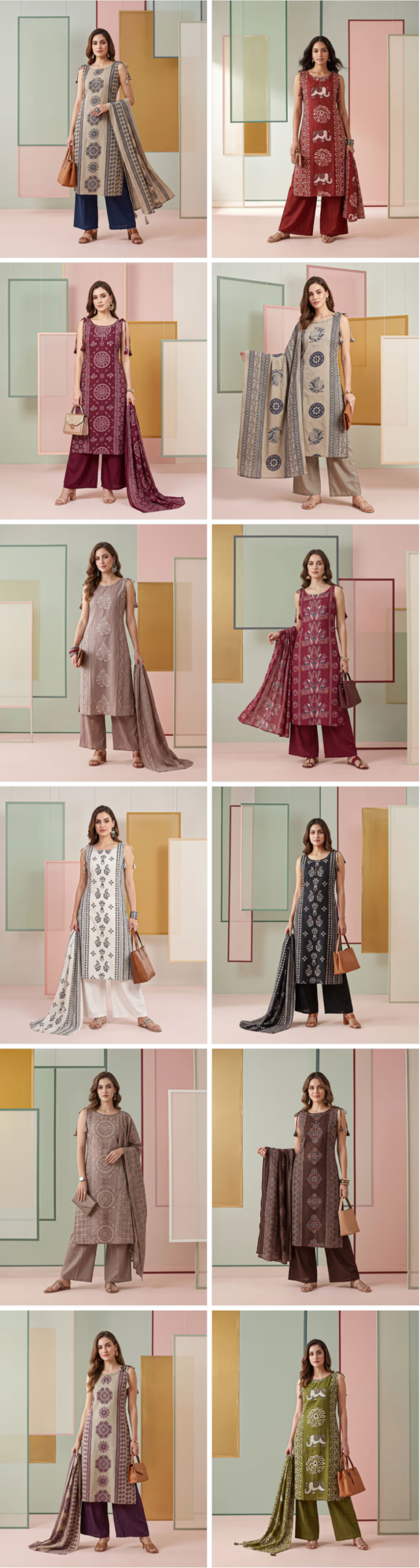 Naisha K 1370 Vatican Discharge Print Manual Work Kurti With Bottom Dupatta — Wholesale Kurti With Bottom Dupatta, Vardan Ethnic wholesale from Surat — view 23