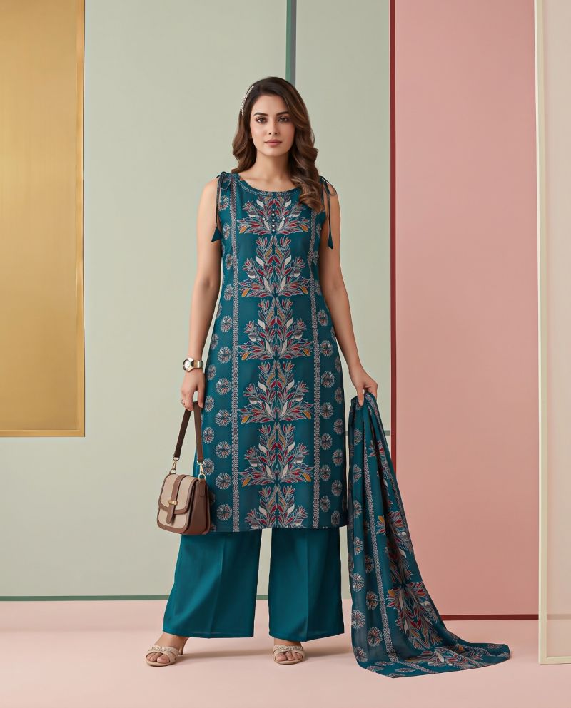 Naisha K 1370 Vatican Discharge Print Manual Work Kurti With Bottom Dupatta — Wholesale Kurti With Bottom Dupatta, Vardan Ethnic wholesale from Surat — view 19