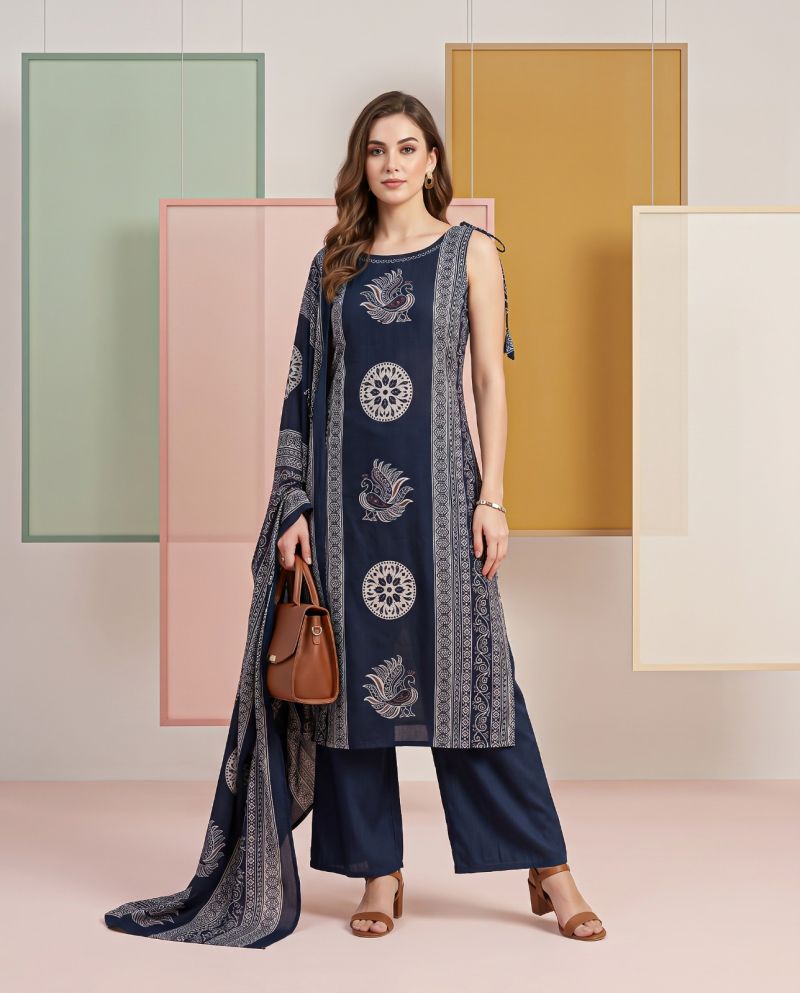 Naisha K 1370 Vatican Discharge Print Manual Work Kurti With Bottom Dupatta — Wholesale Kurti With Bottom Dupatta, Vardan Ethnic wholesale from Surat — view 16