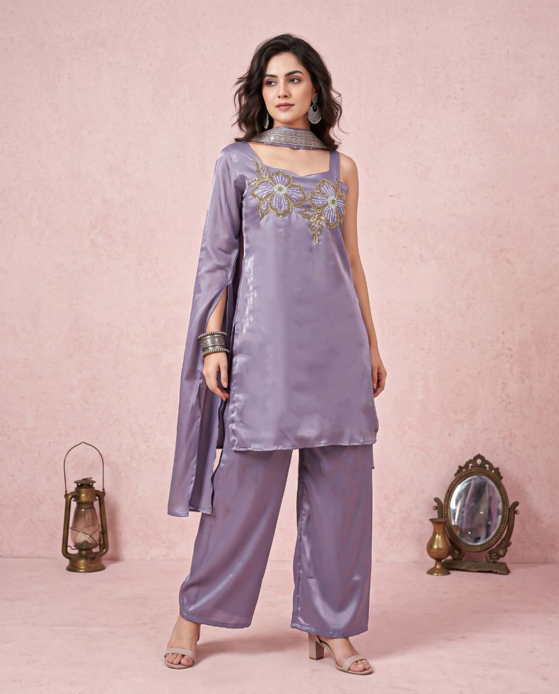 Naisha K 1378 Roman Glass Hand Work Designer Kurti With Bottom Dupatta Catalog — Wholesale Anarkali Kurti, Vardan Ethnic wholesale from Surat — Photo 2