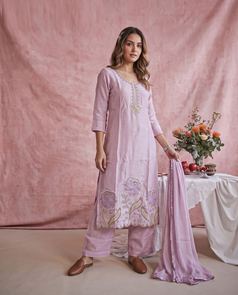 Naisha K 1383 Glass Crush Beads Work Designer Kurti With Bottom Dupatta Catalog — Wholesale Kurtis, Vardan Ethnic wholesale from Surat — view 2