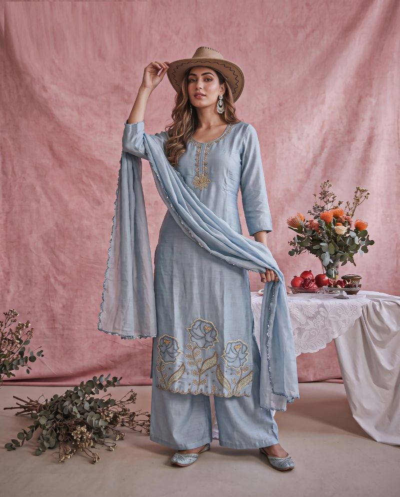 Naisha K 1383 Glass Crush Beads Work Designer Kurti With Bottom Dupatta Catalog — Wholesale Kurtis, Vardan Ethnic wholesale from Surat — view 3