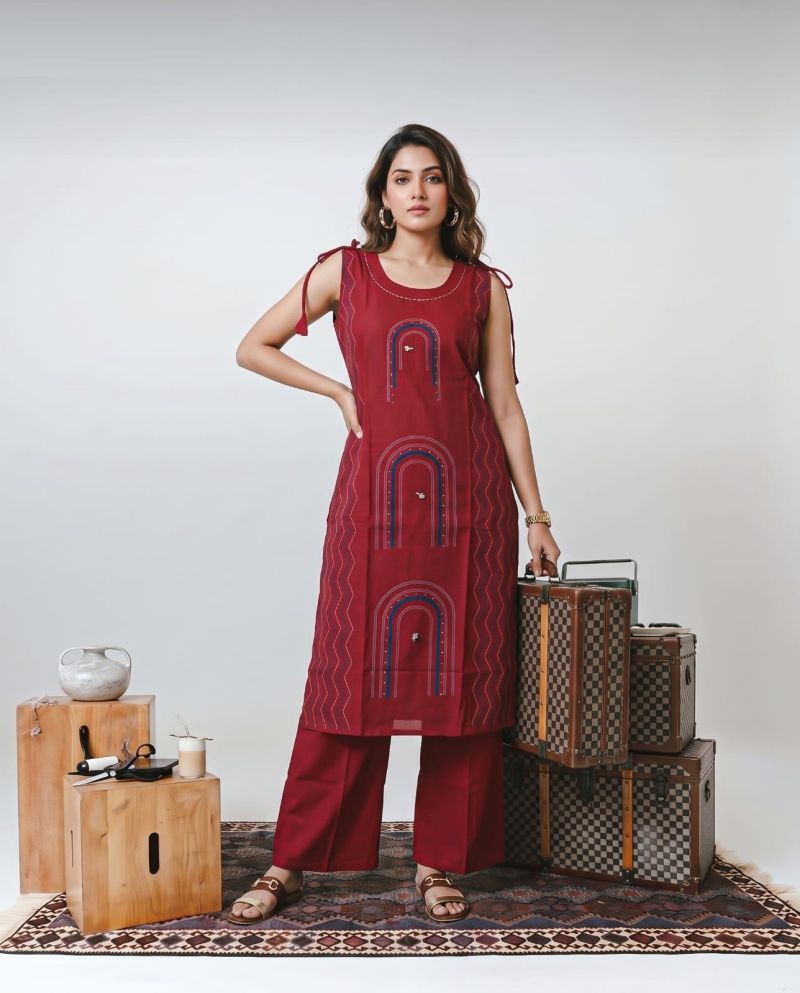 Naisha K 1394 Wholesale Vatican Hand Work Fancy Kurti With Bottom Catalog — Wholesale Kurtis, Vardan Ethnic wholesale from Surat — view 2
