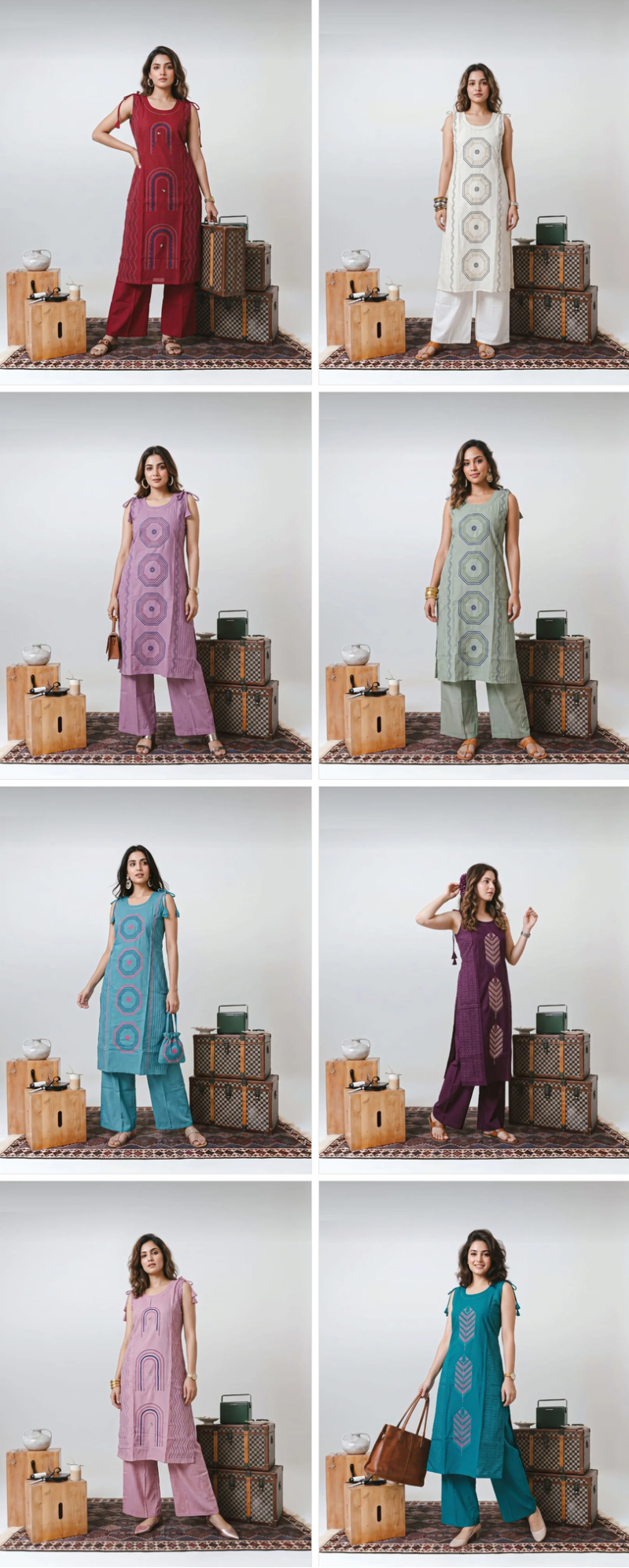 Naisha K 1394 Wholesale Vatican Hand Work Fancy Kurti With Bottom Catalog — Wholesale Kurtis, Vardan Ethnic wholesale from Surat — view 14
