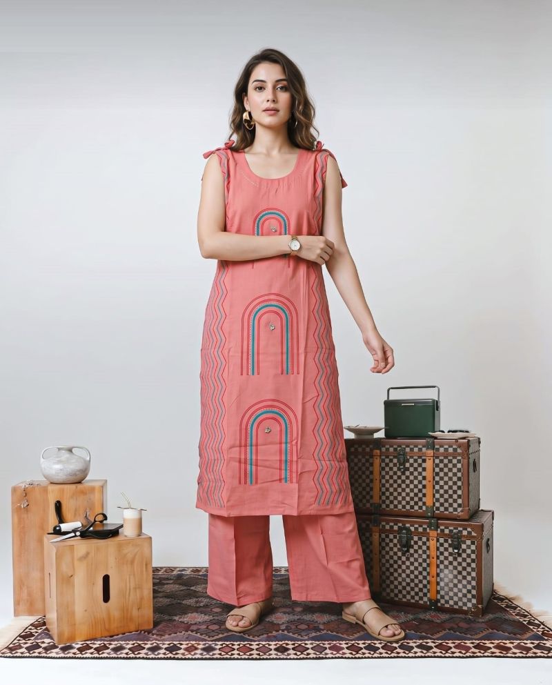 Naisha K 1394 Wholesale Vatican Hand Work Fancy Kurti With Bottom Catalog — Wholesale Kurtis, Vardan Ethnic wholesale from Surat — view 5