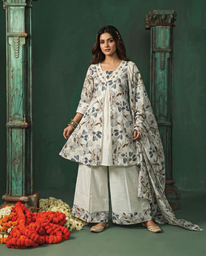 Naisha K 1397 Berlin Discharge Print hand Work Fancy Kurti With Bottom Dupatta Catalog — Wholesale Kurtis, Vardan Ethnic wholesale from Surat — Photo 6