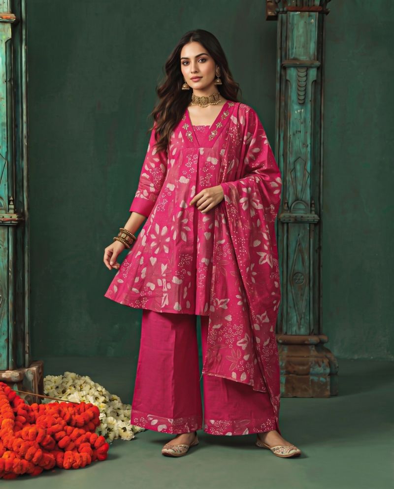 Naisha K 1397 Berlin Discharge Print hand Work Fancy Kurti With Bottom Dupatta Catalog — Wholesale Kurtis, Vardan Ethnic wholesale from Surat — Photo 16
