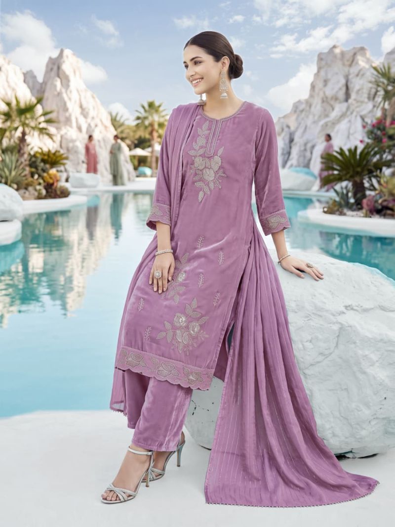 Ossm Gulnaaz Vol 1 Viscose Roman Glass Embroidered Kurti With Bottom Dupatta Catalog — Wholesale Kurtis, Ossm wholesale from Surat — Photo 4