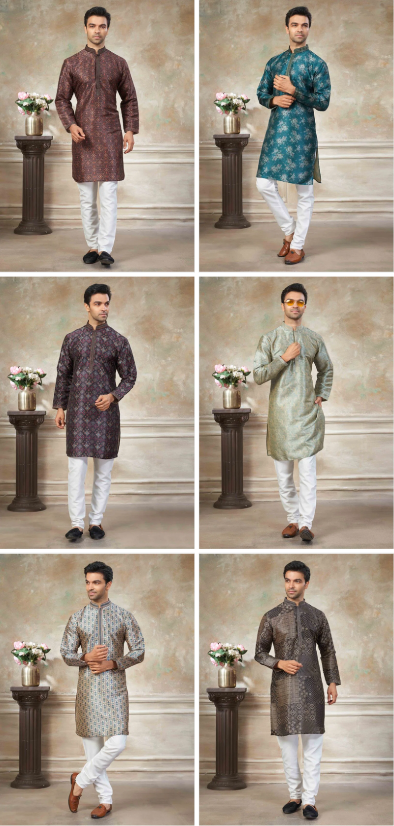 Outluk Wedding 41 Silk Digital Print With Pintex Work Kurta And Pajama Catalog — Men's Wear, Outluk wholesale from Surat — Photo 8