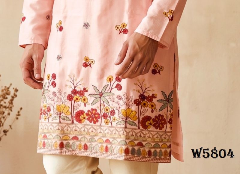 Outluk Wedding 58 Silk Embroidery Designer Kurta With Bottom Collection — Men's Wear, Outluk wholesale from Surat — Photo 14