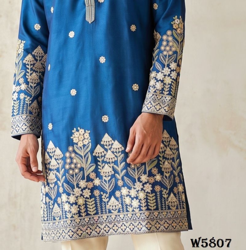 Outluk Wedding 58 Silk Embroidery Designer Kurta With Bottom Collection — Men's Wear, Outluk wholesale from Surat — Photo 10