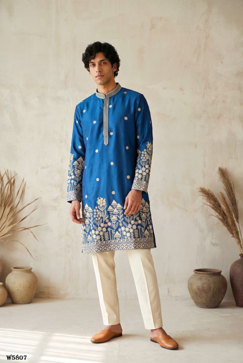 Outluk Wedding 58 Silk Embroidery Designer Kurta With Bottom Collection — Men's Wear, Outluk wholesale from Surat — Photo 18