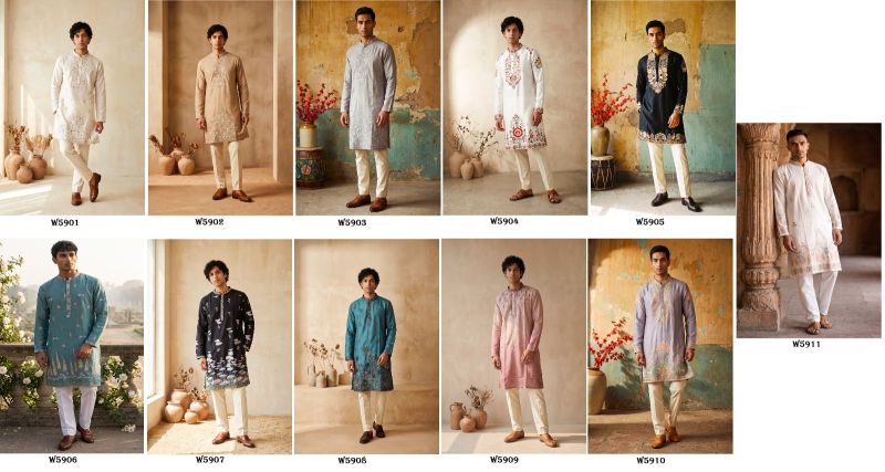 Outluk Wedding 59 Silk Embroidery Designer Kurta With Bottom Collection — Men's Wear, Outluk wholesale from Surat — Photo 3