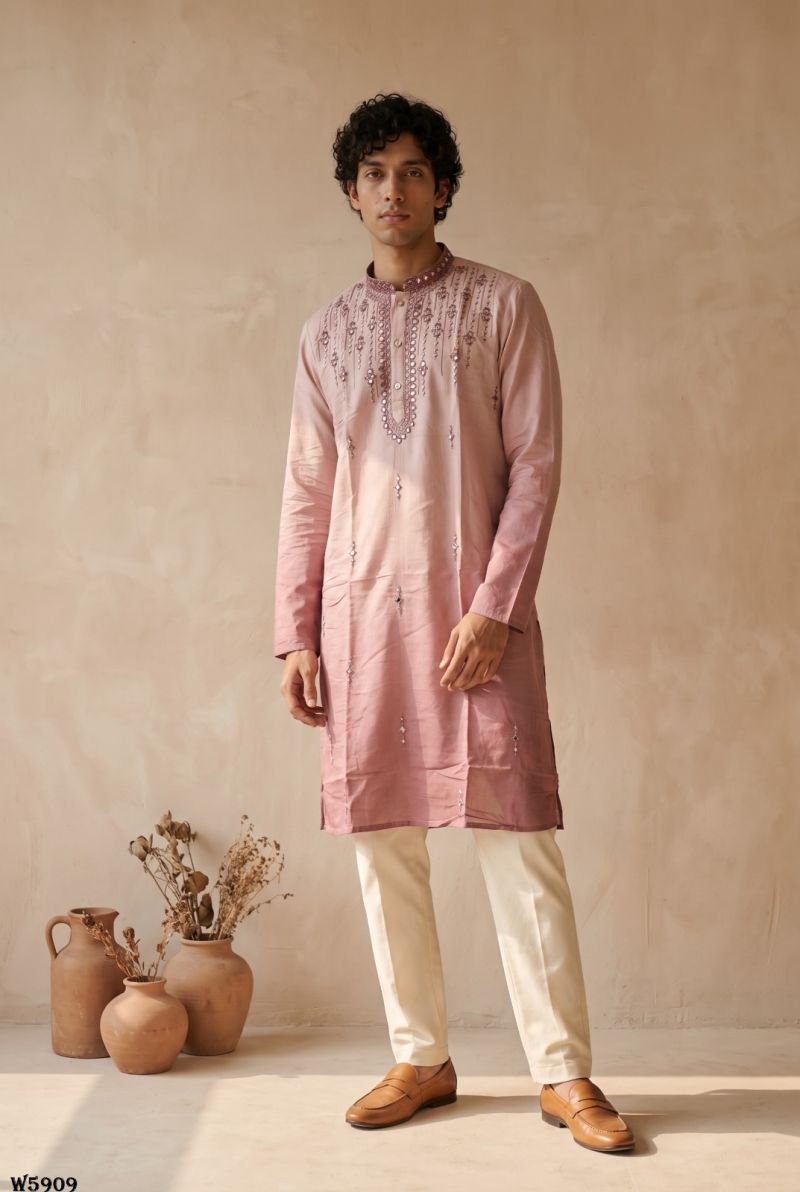 Outluk Wedding 59 Silk Embroidery Designer Kurta With Bottom Collection