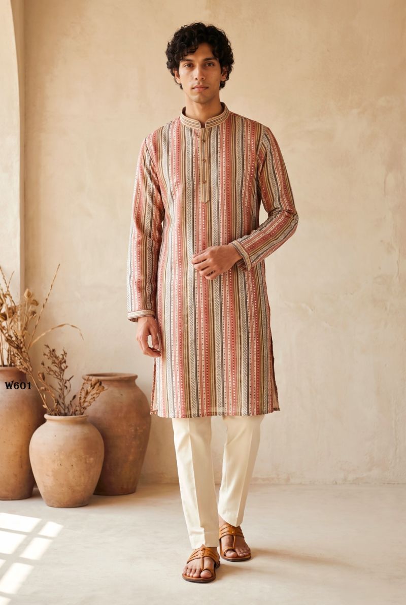Outluk Wedding 60 Man Wear Silk Embroidery Designer Kurta With Bottom Collection — Men's Wear, Outluk wholesale from Surat — Photo 4