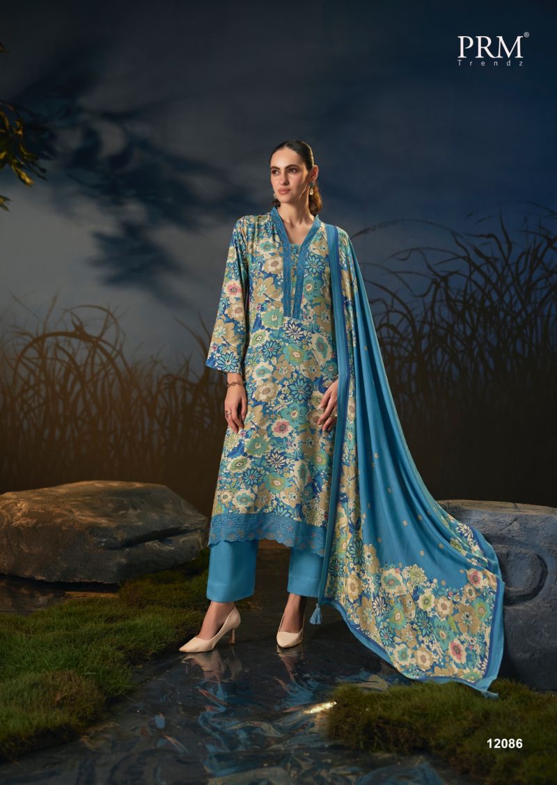Prm Aester Viscose Pashmina Digital Print With Fancy Work Salwar Kameez Catalog — Wholesale Salwar Suits, Prm Trendz wholesale from Surat — Photo 5
