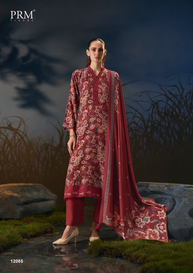 Prm Aester Viscose Pashmina Digital Print With Fancy Work Salwar Kameez Catalog — Wholesale Salwar Suits, Prm Trendz wholesale from Surat — Photo 4