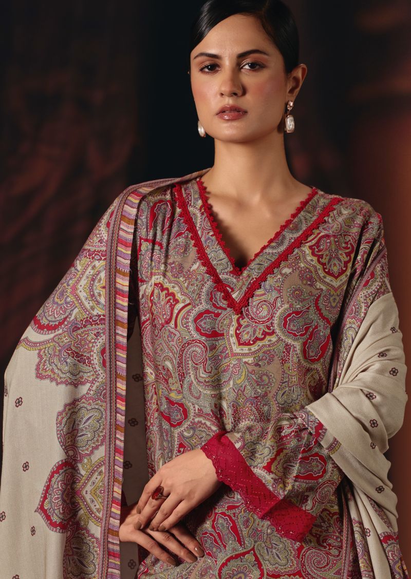 Prm Bellora Viscose Pashmina Digital Print Fancy Work Salwar Kameez Collection