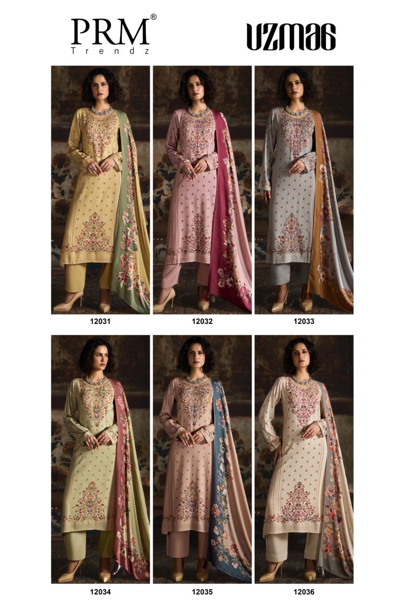 Prm Uzmaa Viscose Pashmina Digital Print Khatli Work Salwar Kameez Catalog — Wholesale Salwar Suits, Prm Trendz wholesale from Surat — Photo 9