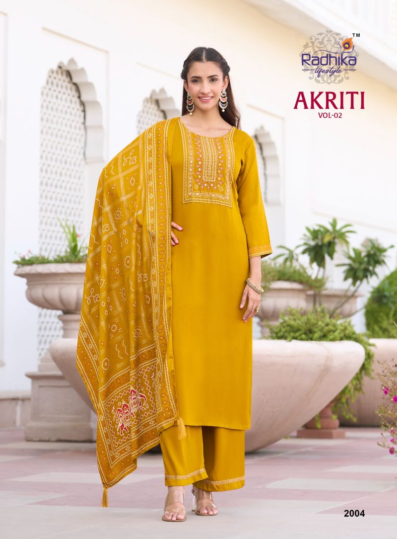 Radhika Akriti Vol 2 Gaji Silk Hand Work Kurti With Bottom Dupatta Collection — Wholesale Kurtis, Radhika wholesale from Surat — Photo 7