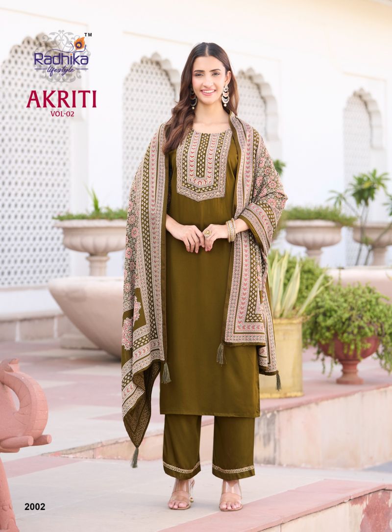 Radhika Akriti Vol 2 Gaji Silk Hand Work Kurti With Bottom Dupatta Collection — Wholesale Kurtis, Radhika wholesale from Surat — Photo 6
