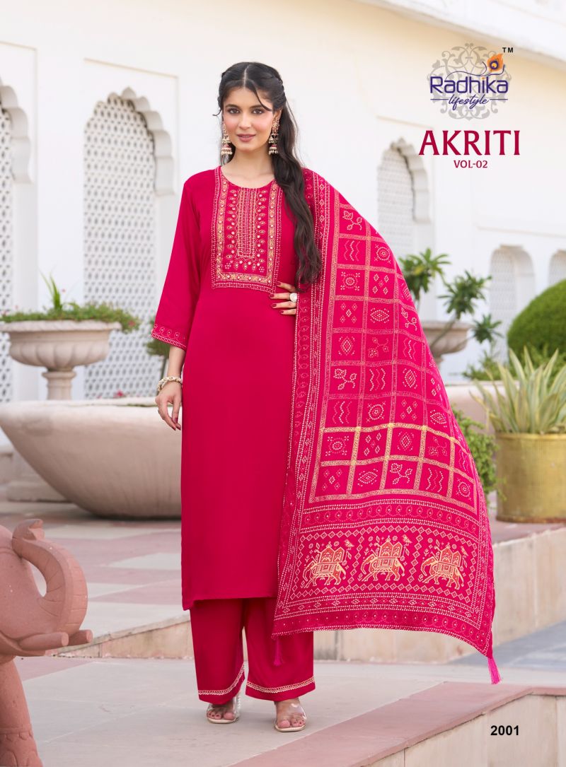 Radhika Akriti Vol 2 Gaji Silk Hand Work Kurti With Bottom Dupatta Collection — Wholesale Kurtis, Radhika wholesale from Surat — Photo 5