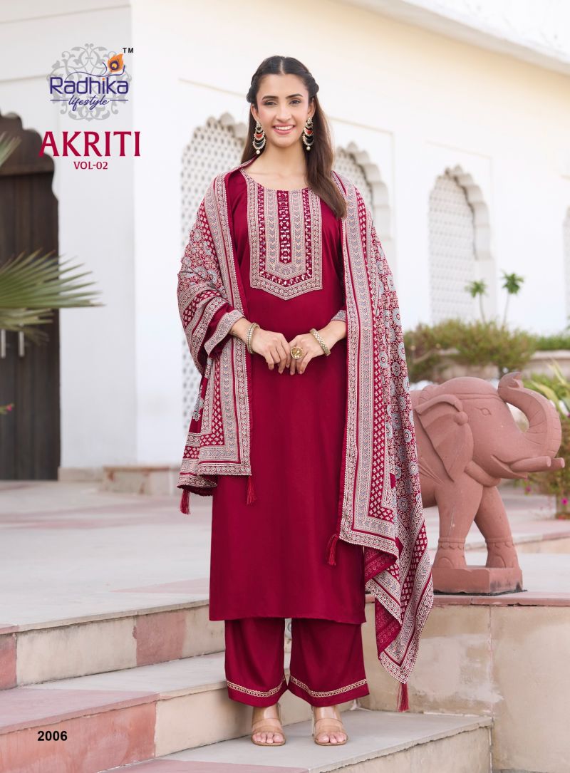 Radhika Akriti Vol 2 Gaji Silk Hand Work Kurti With Bottom Dupatta Collection — Wholesale Kurtis, Radhika wholesale from Surat — Photo 4