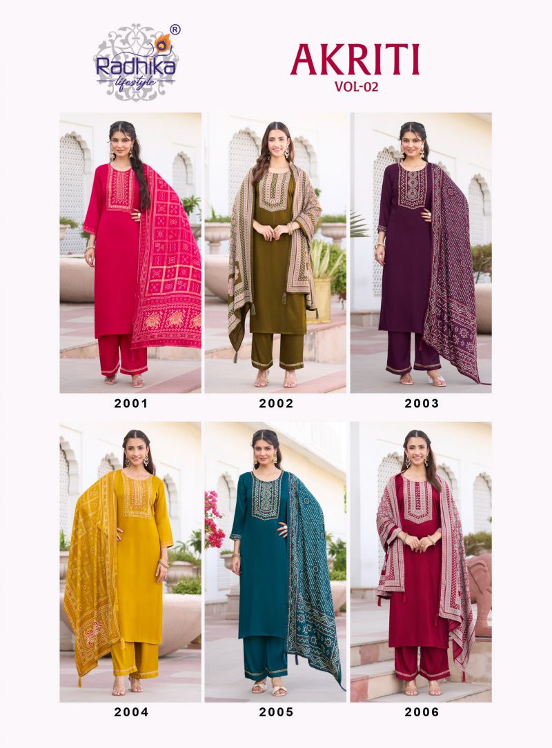 Radhika Akriti Vol 2 Gaji Silk Hand Work Kurti With Bottom Dupatta Collection — Wholesale Kurtis, Radhika wholesale from Surat — Photo 8