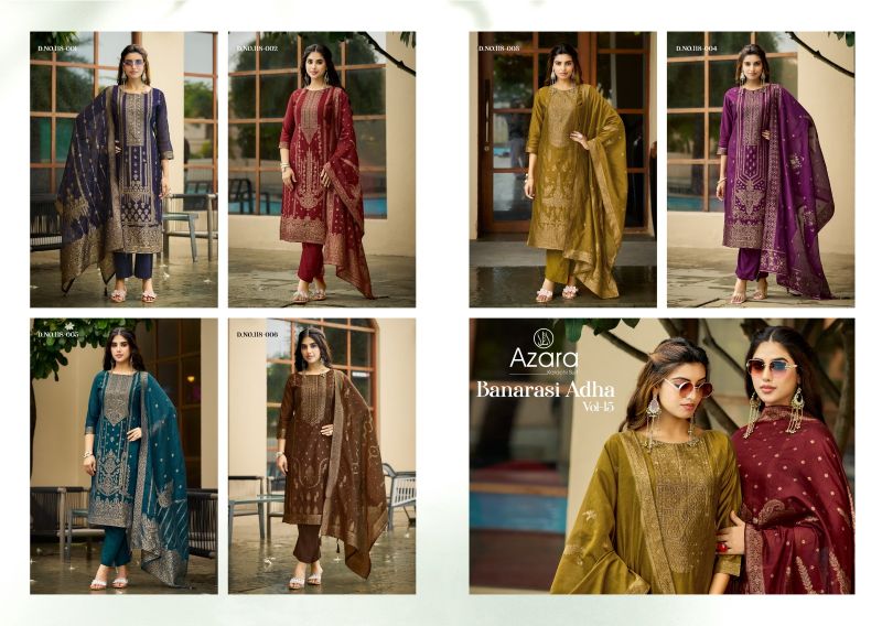 Radhika Azara Banarashi Adha Vol 15 Cotton Jacquard Work Salwar Kameez Collection — Wholesale Salwar Suits, Radhika wholesale from Surat — Photo 7