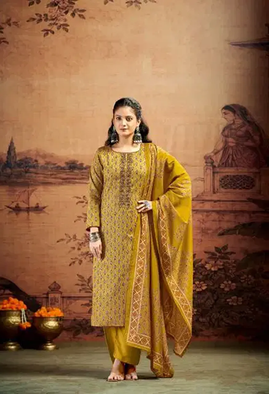 Radhika Azara Kalki Advance Vol 5 Jam Satin Embroidered Salwar Kameez Catalog — Wholesale Salwar Suits, Radhika wholesale from Surat — Photo 2
