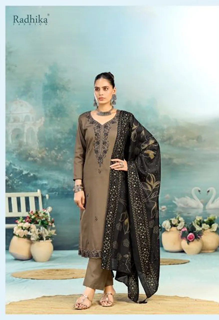 Radhika Azara Shafinaz Vol 3 Zam Cotton Embroidered Salwar Kameez Catalog — Wholesale Salwar Suits, Radhika wholesale from Surat — Photo 2