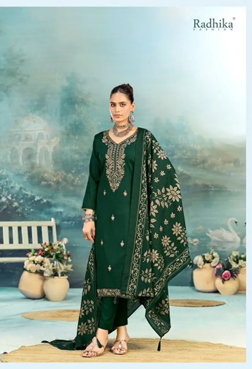 Radhika Azara Shafinaz Vol 3 Zam Cotton Embroidered Salwar Kameez Catalog — Wholesale Salwar Suits, Radhika wholesale from Surat — Photo 3