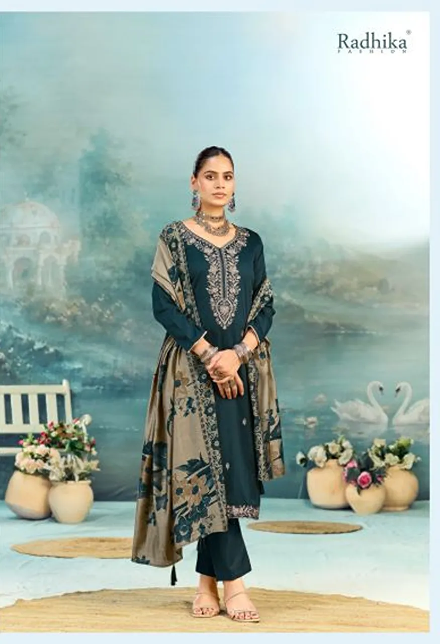 Radhika Azara Shafinaz Vol 3 Zam Cotton Embroidered Salwar Kameez Catalog — Wholesale Salwar Suits, Radhika wholesale from Surat — Photo 6