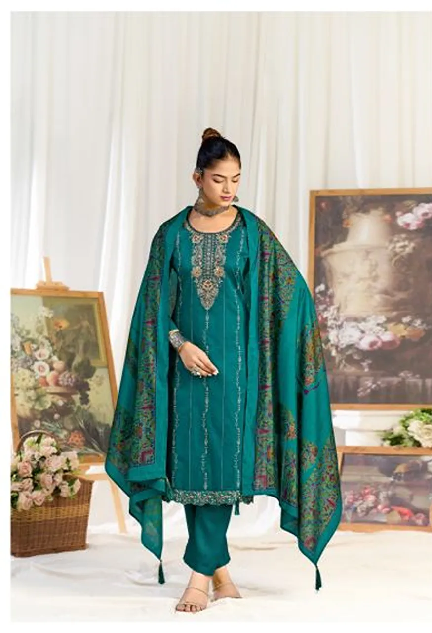 Radhika Azara Zeenat Vol 1 Zam Cotton Embroidered Dress Material Catalog — Wholesale Salwar Suits, Radhika wholesale from Surat — view 4