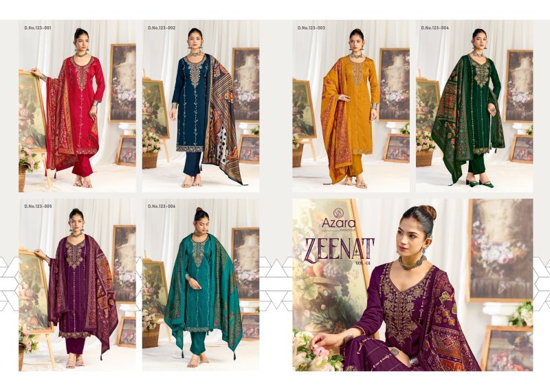 Radhika Azara Zeenat Vol 1 Zam Cotton Embroidered Dress Material Catalog — Wholesale Salwar Suits, Radhika wholesale from Surat — view 8