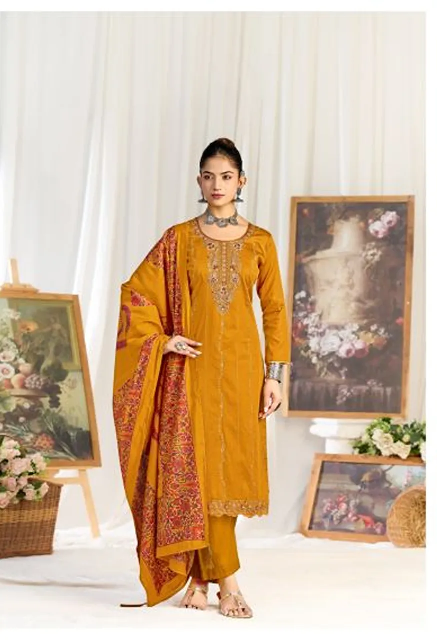Radhika Azara Zeenat Vol 1 Zam Cotton Embroidered Dress Material Catalog — Wholesale Salwar Suits, Radhika wholesale from Surat — view 2