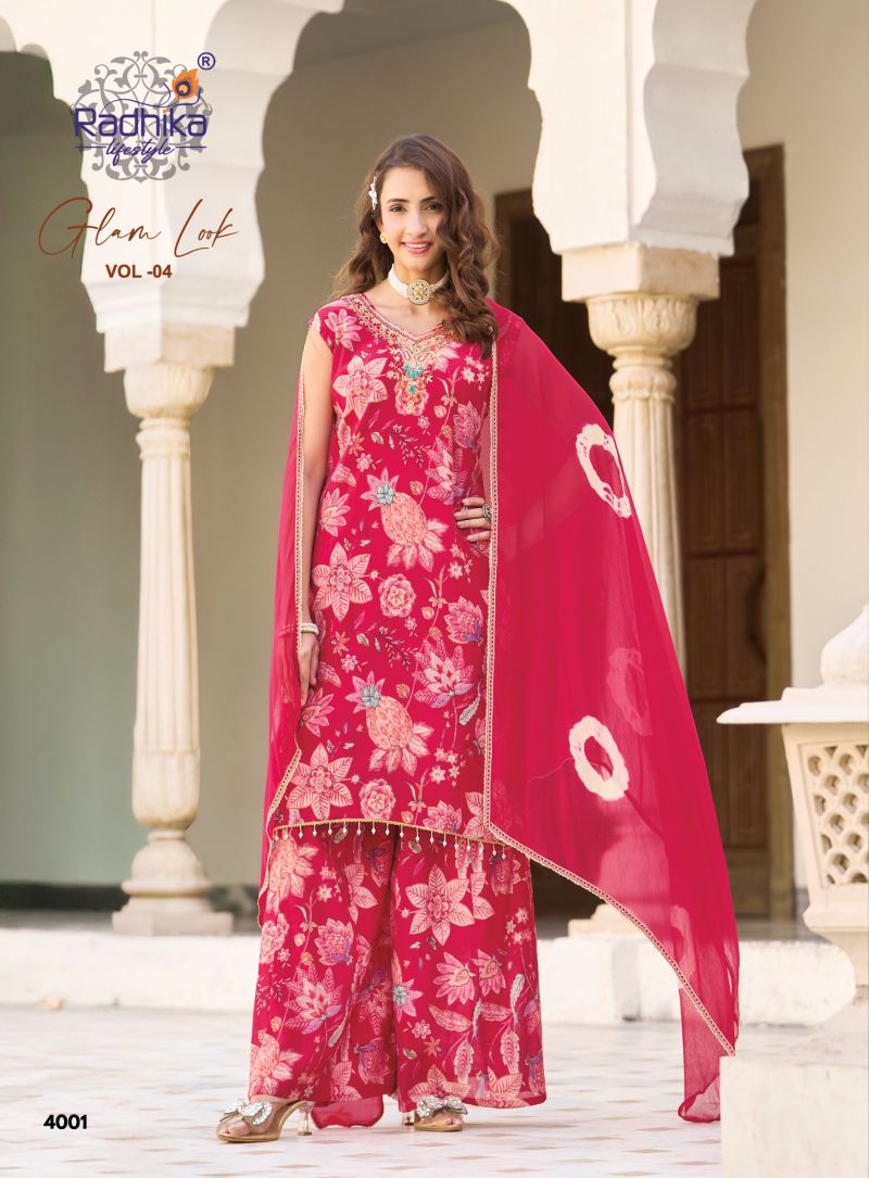 Radhika Glam Look Vol 4 Milano Silk Hand Work Kurti With Bottom Dupatta Catalog — Wholesale Kurtis, Radhika Lifestyle wholesale from Surat — view 5