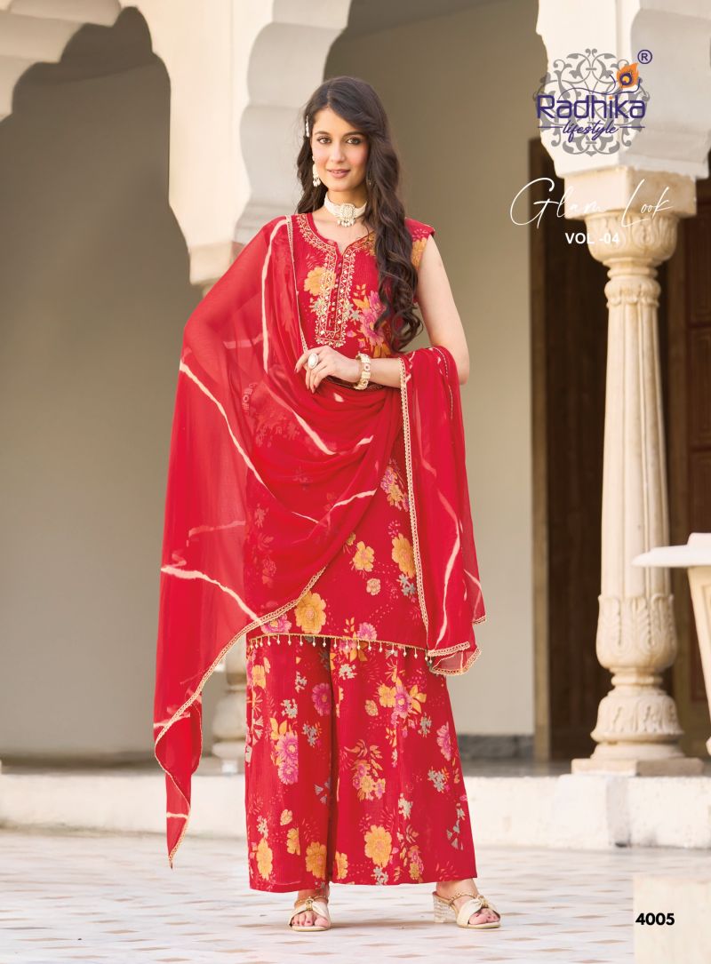 Radhika Glam Look Vol 4 Milano Silk Hand Work Kurti With Bottom Dupatta Catalog — Wholesale Kurtis, Radhika Lifestyle wholesale from Surat — view 2
