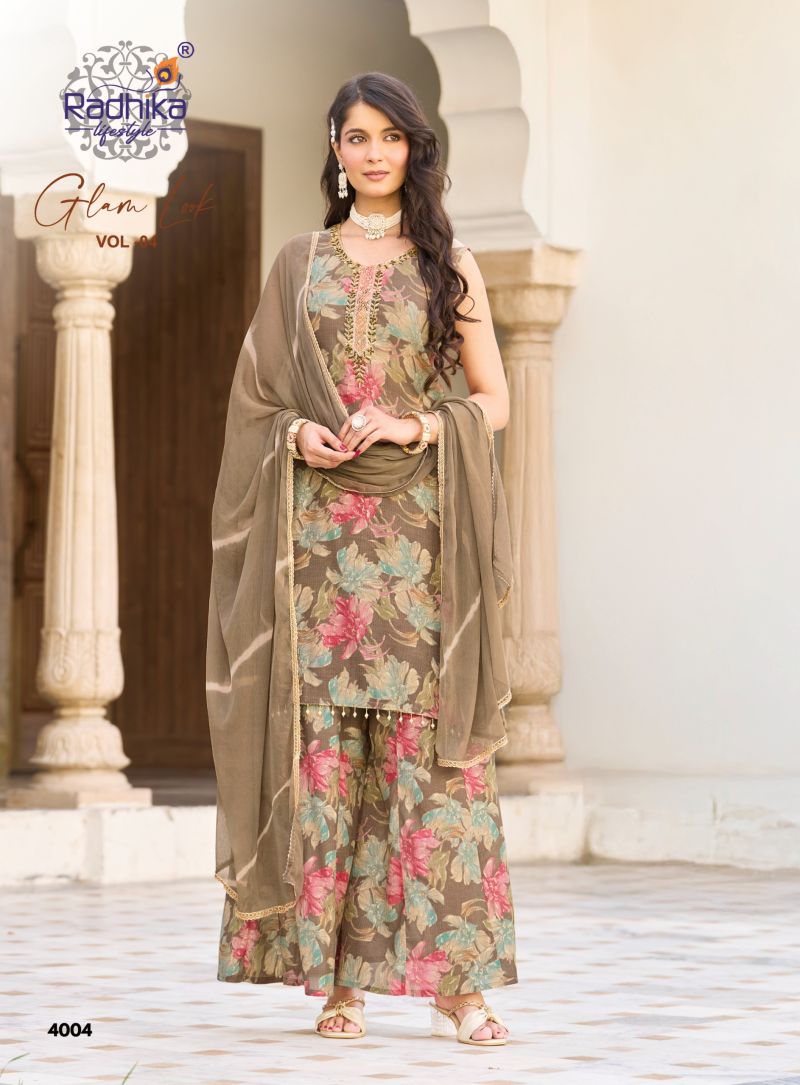 Radhika Glam Look Vol 4 Milano Silk Hand Work Kurti With Bottom Dupatta Catalog — Wholesale Kurtis, Radhika Lifestyle wholesale from Surat — view 7