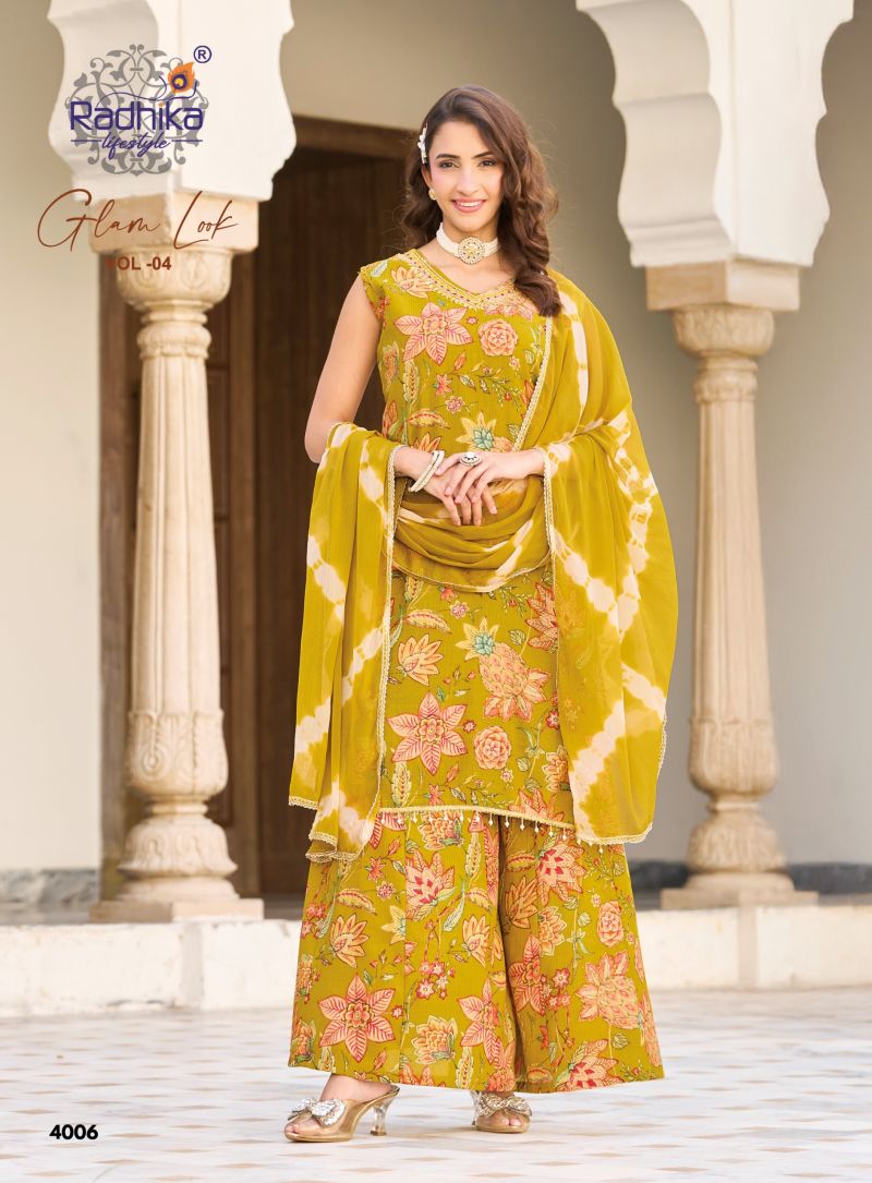 Radhika Glam Look Vol 4 Milano Silk Hand Work Kurti With Bottom Dupatta Catalog — Wholesale Kurtis, Radhika Lifestyle wholesale from Surat — view 6